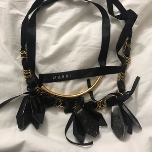 MARNI BLACK STONE NECKLACE